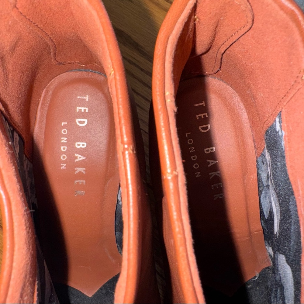 Ted Baker London size 36 Lorca 2 Ankle Boots cognac leather & metallic accents - Picture 8 of 10